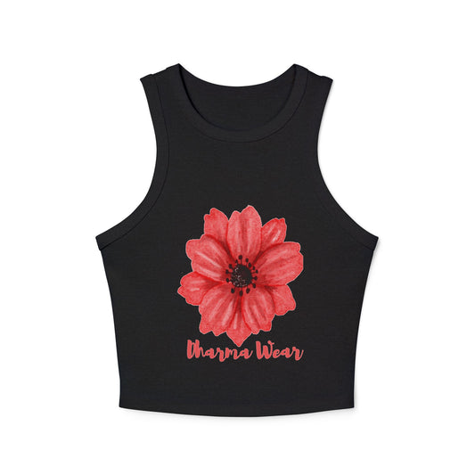 Dharma Wear Flower Yoga Tank Top, Solid White