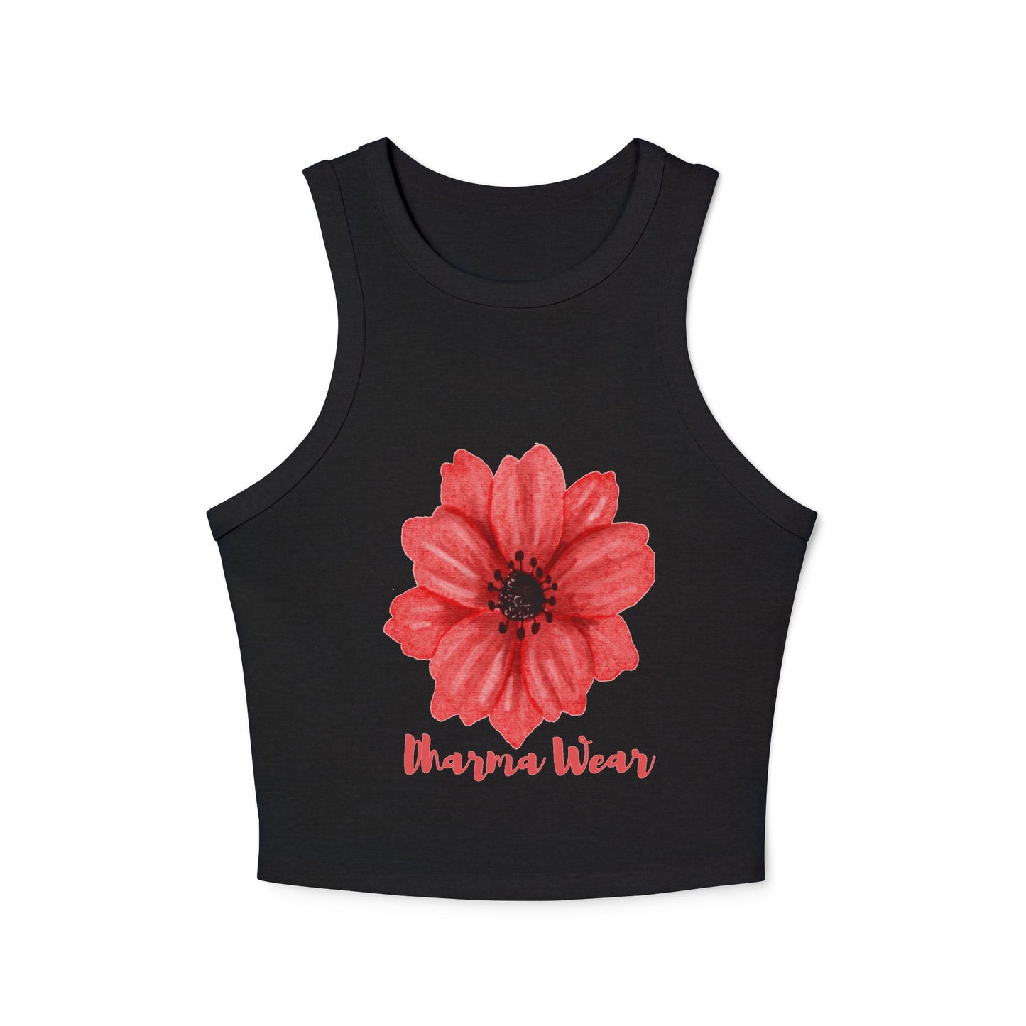 Dharma Wear Flower Yoga Tank Top, Solid White