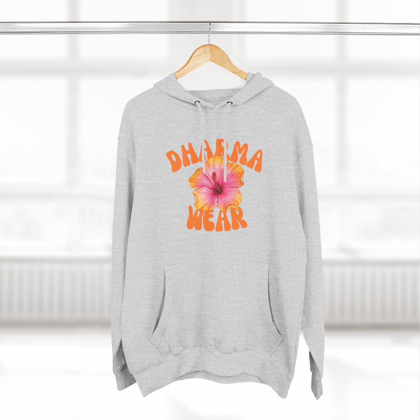Hibiscus Flower Sweatshirt Fleece Hoodie White, Women