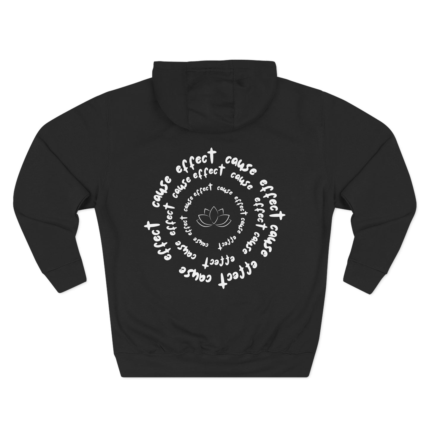 Karma Cause and Effect Sweatshirt Fleece Hoodie Charcoal Heather White, Women