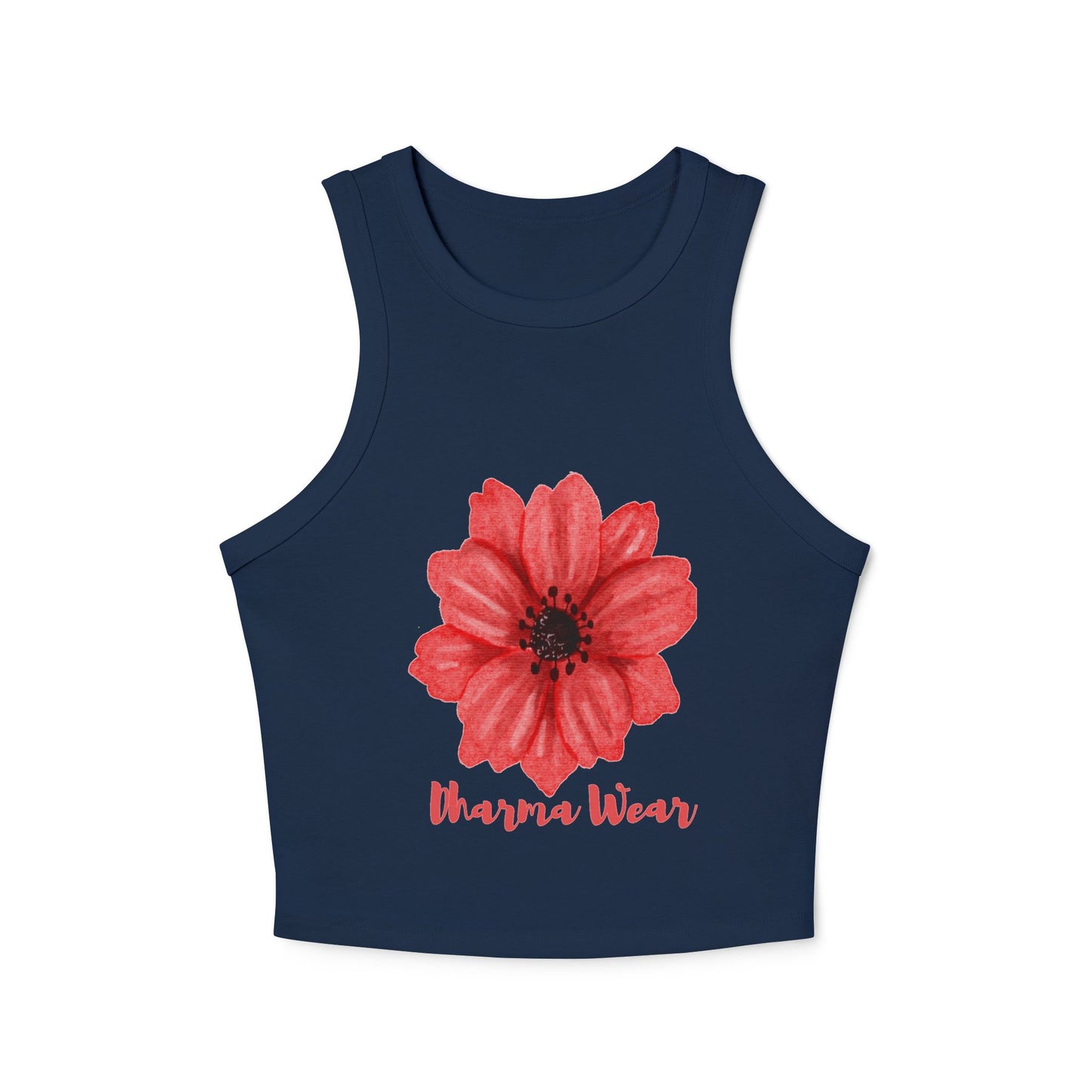 Dharma Wear Flower Yoga Tank Top, Solid Black