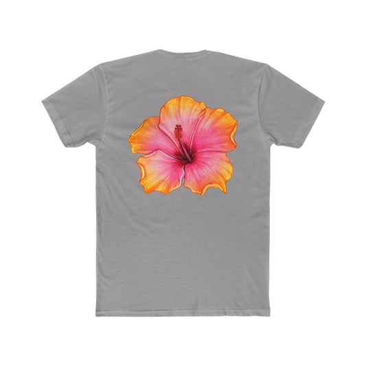 Hibiscus Flower Tee Solid Light Grey, Men
