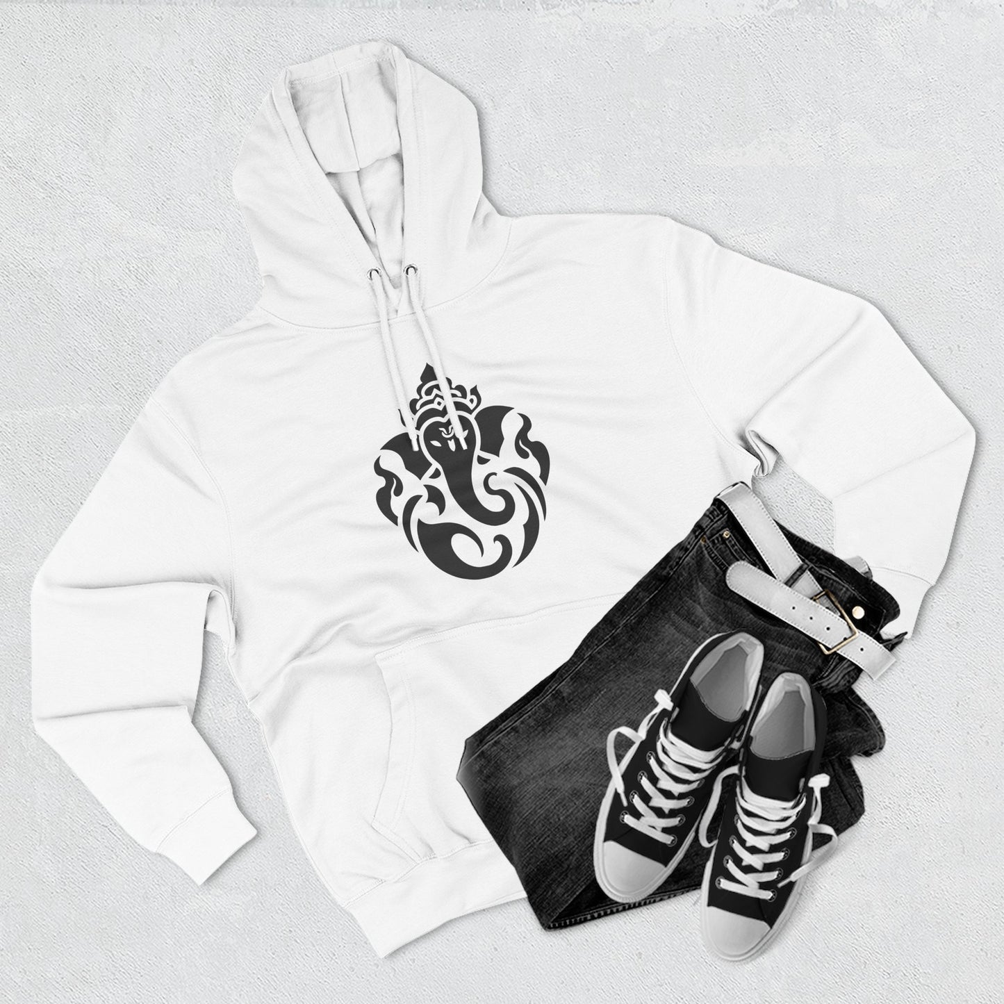 Ganesha Sweatshirt Fleece Hoodie White, Women