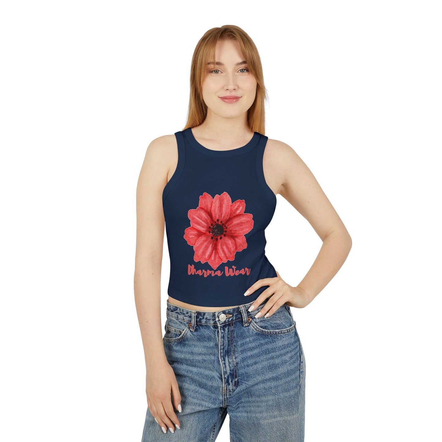 Dharma Wear Flower Yoga Tank Top, Athletic Heather