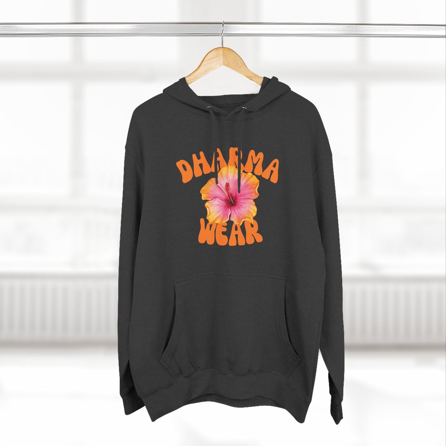 Hibiscus Flower Sweatshirt Fleece Hoodie White, Women