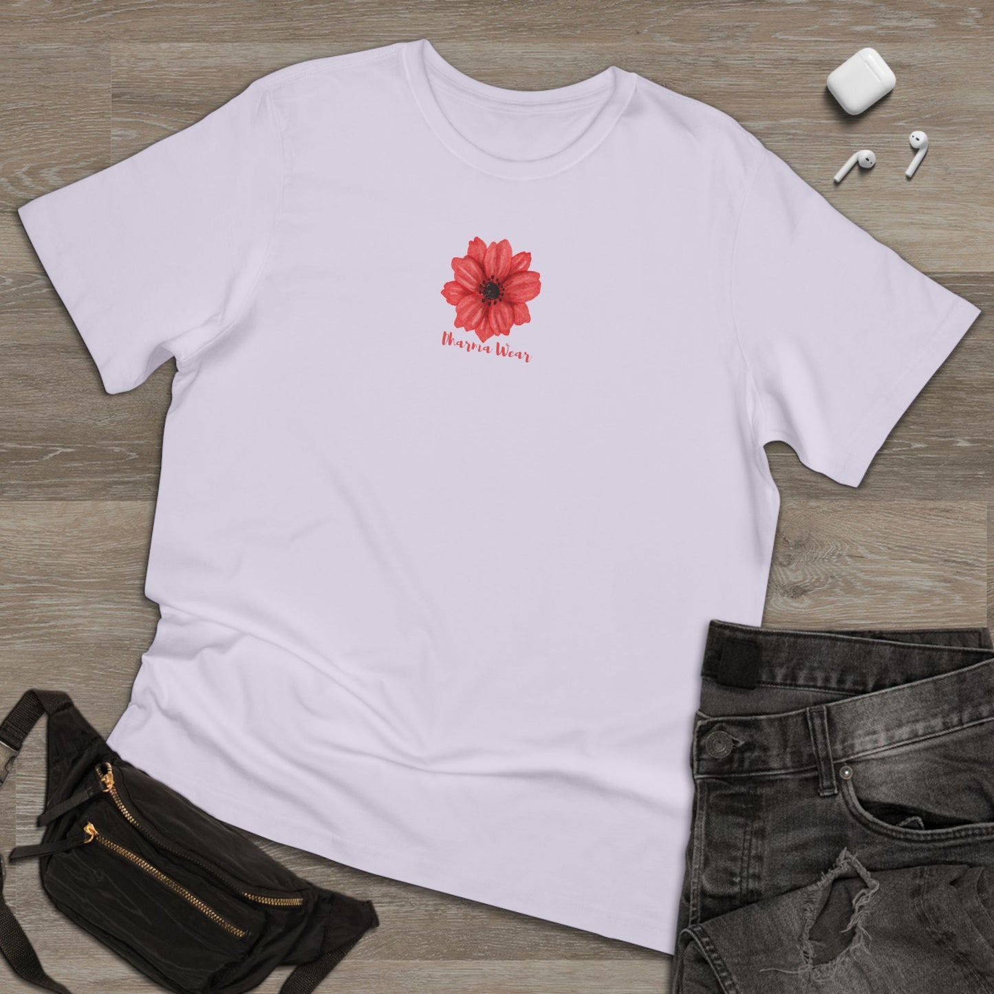 Buttercup Pink Flower Print T-shirt Mushroom, Women