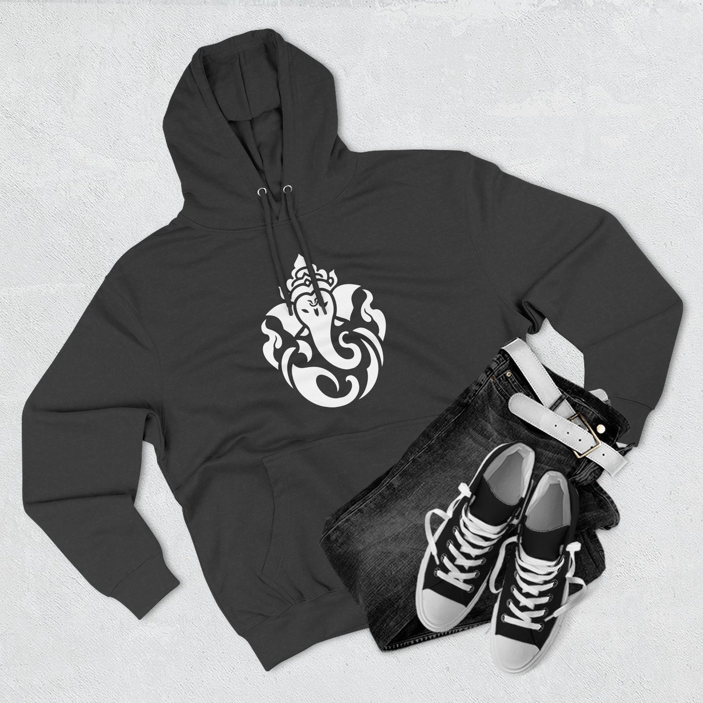 Ganesha Sweatshirt Fleece Hoodie Pale Pink, Women