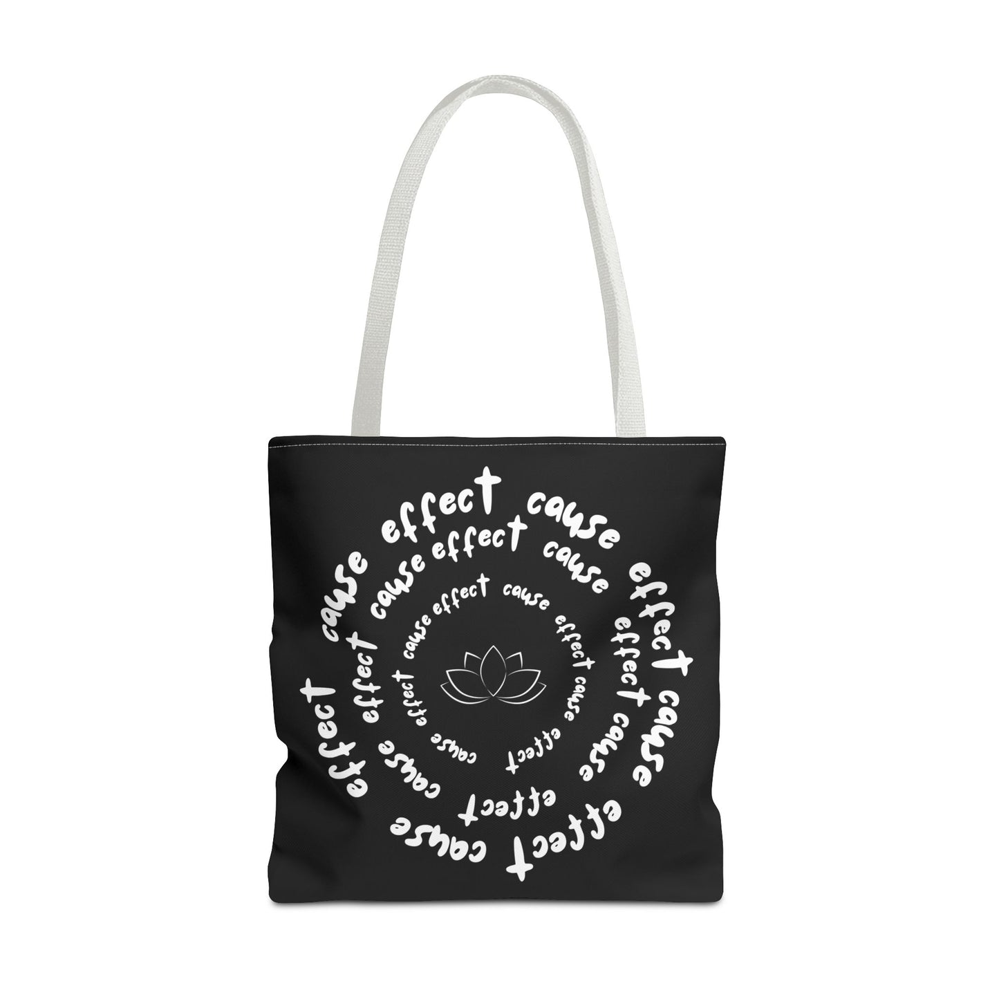 Karma Cause and Effect Tote Bag, Black