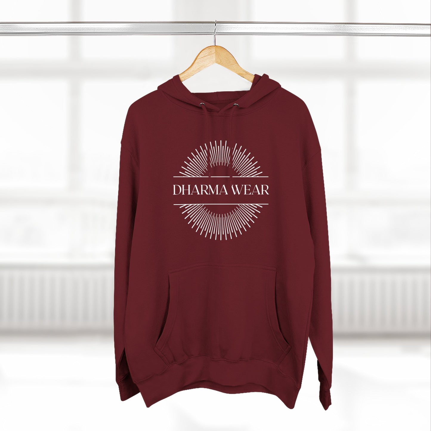 Inhale Exhale Sweatshirt Fleece Hoodie Burgundy, Women