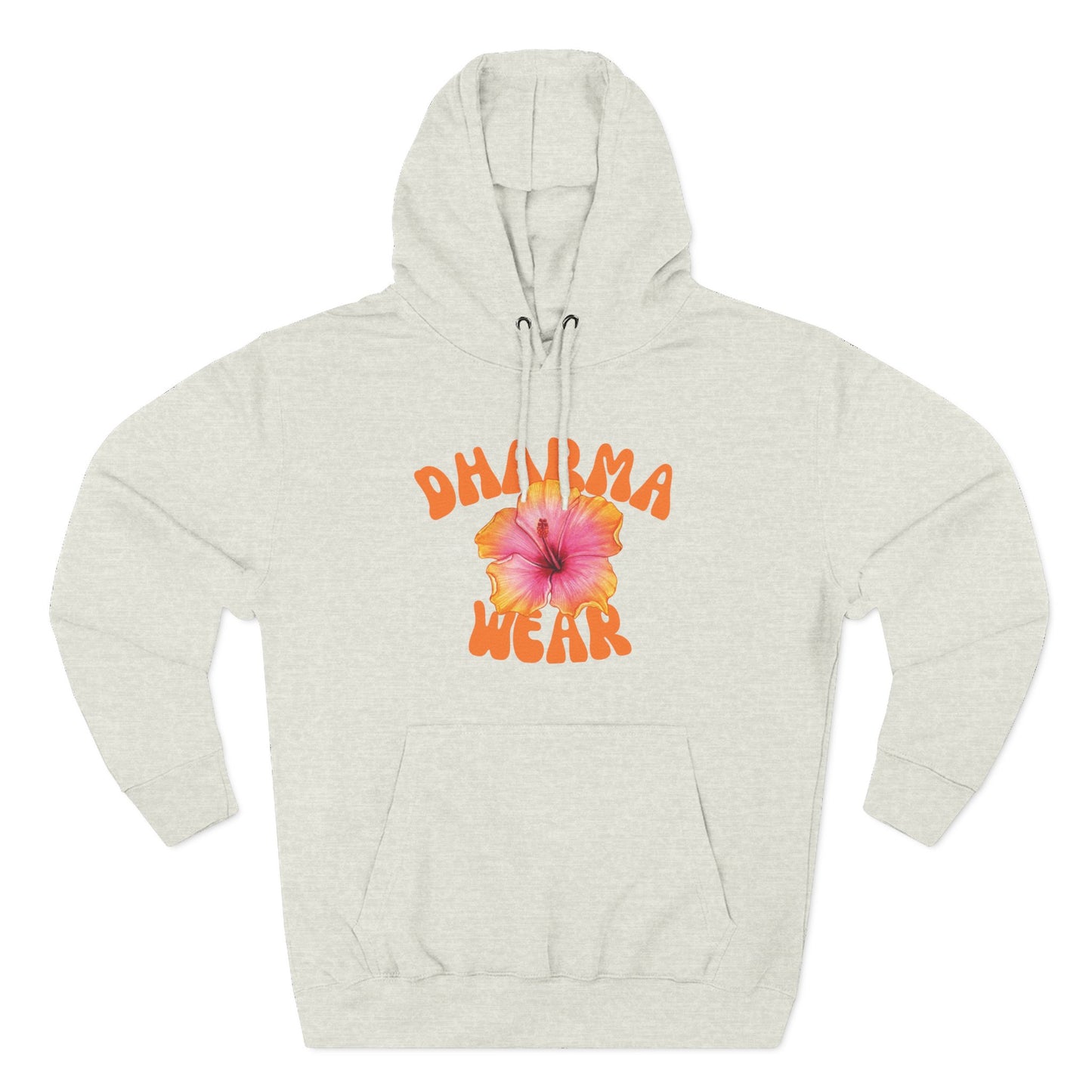 Hibiscus Flower Sweatshirt Fleece Hoodie White, Women