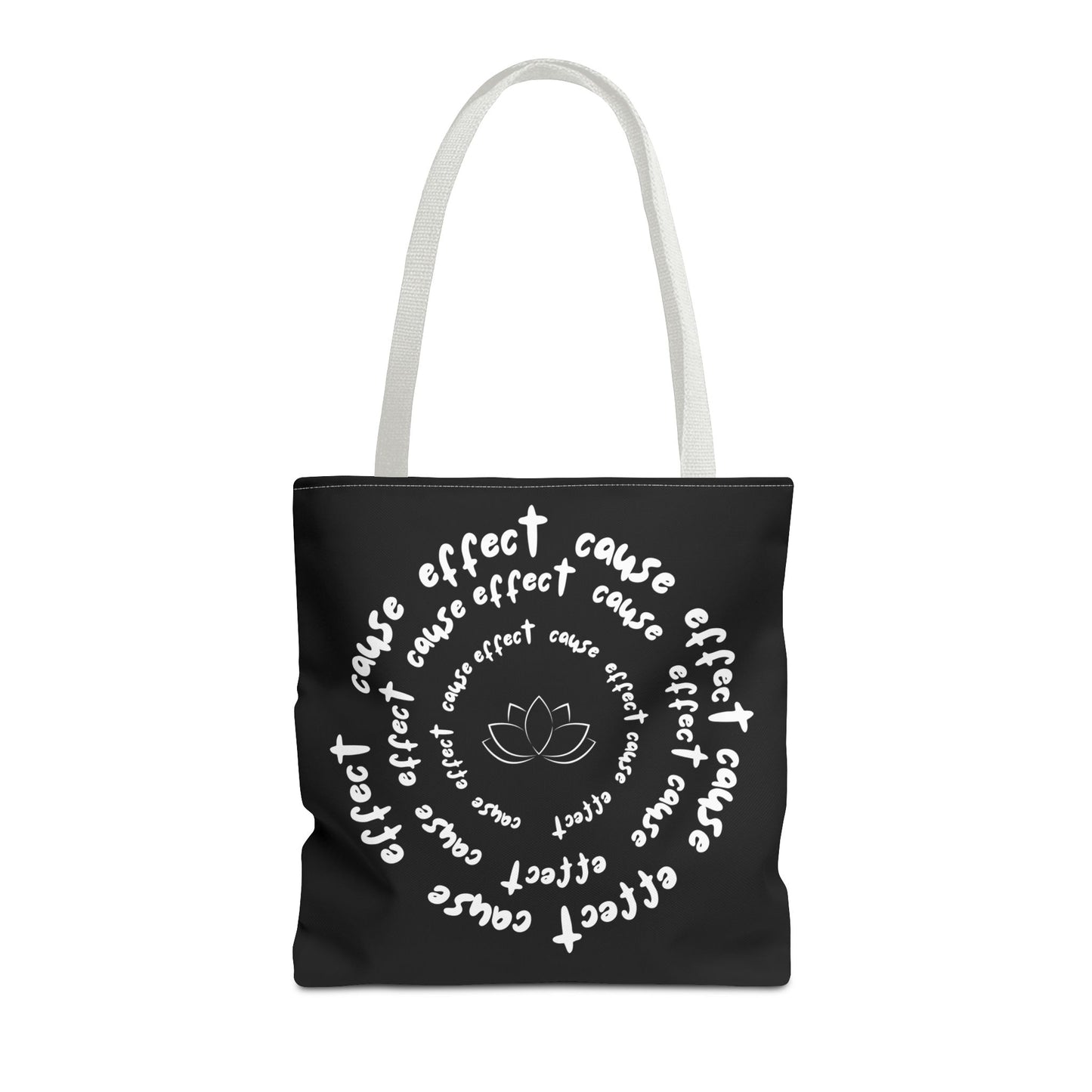 Karma Cause and Effect Tote Bag, Black