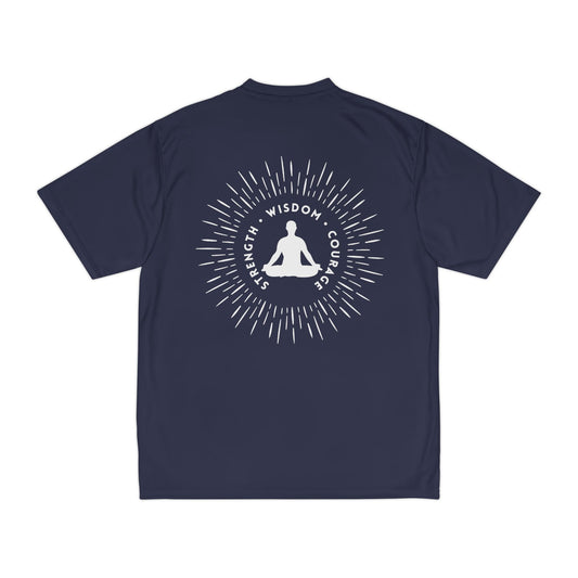 Strength, Wisdom, & Courage Performance T-Shirt Navy, Men