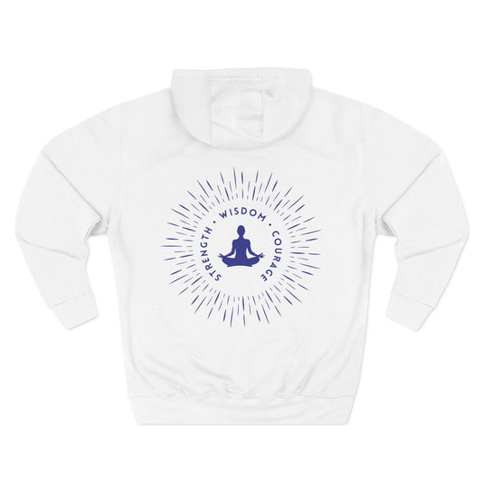 Strength, Wisdom & Courage Sweatshirt Fleece Hoodie White, Women