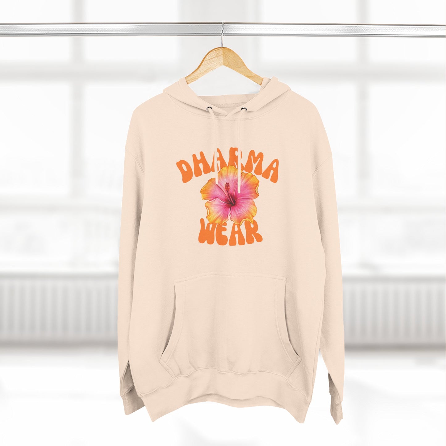 Hibiscus Flower Sweatshirt Fleece Hoodie White, Women