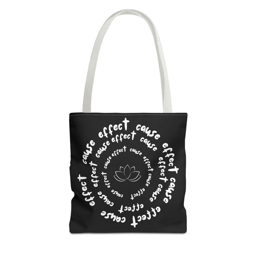 Karma Cause and Effect Tote Bag, Black