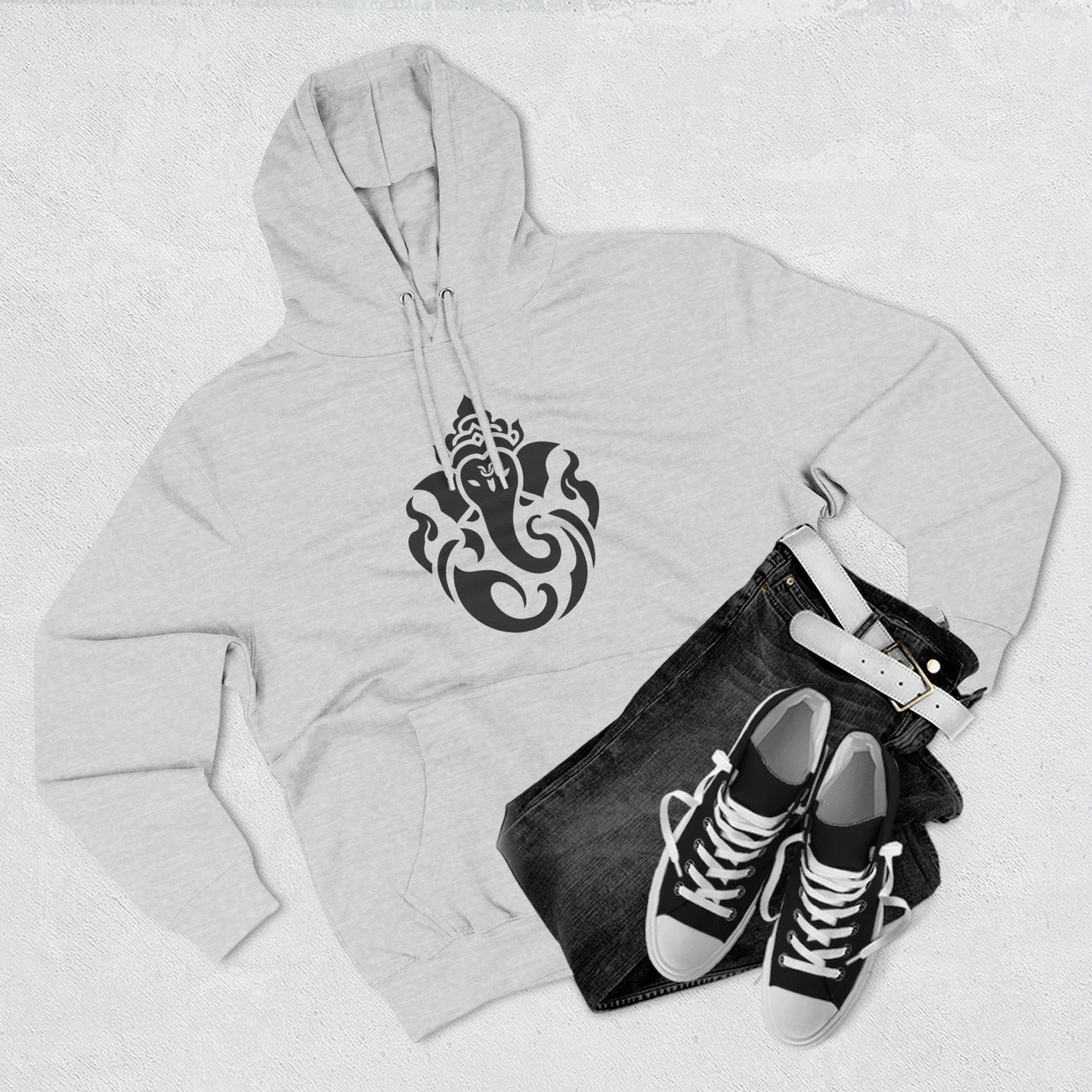 Ganesha Sweatshirt Fleece Hoodie Black, Women