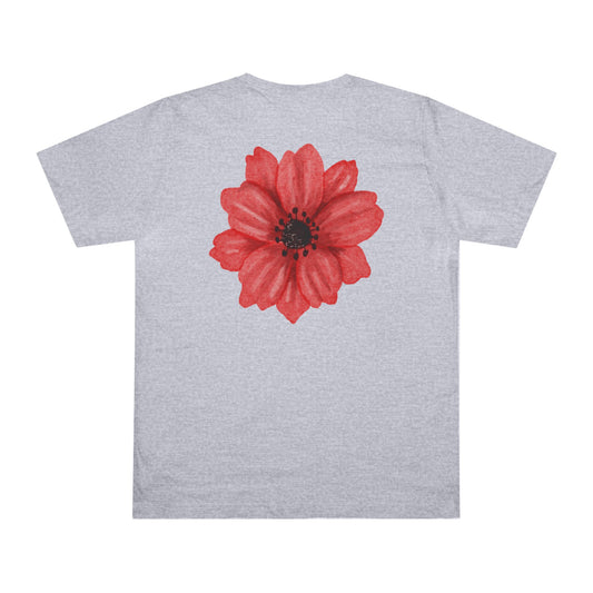 Buttercup Pink Flower Print T-shirt Heather Grey, Women