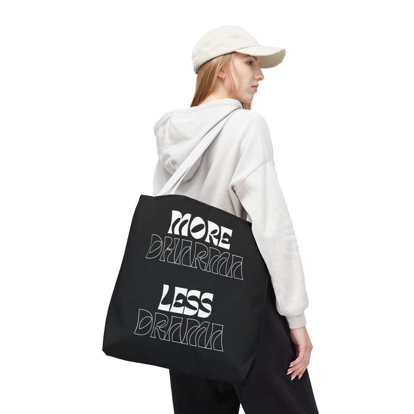 More Dharma Less Drama Inspirational Tote Bag
