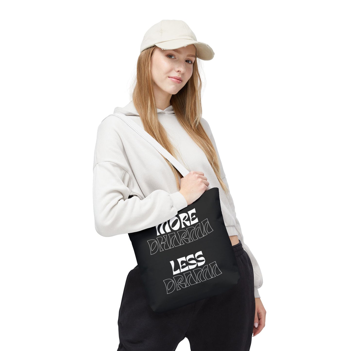 More Dharma Less Drama Inspirational Tote Bag