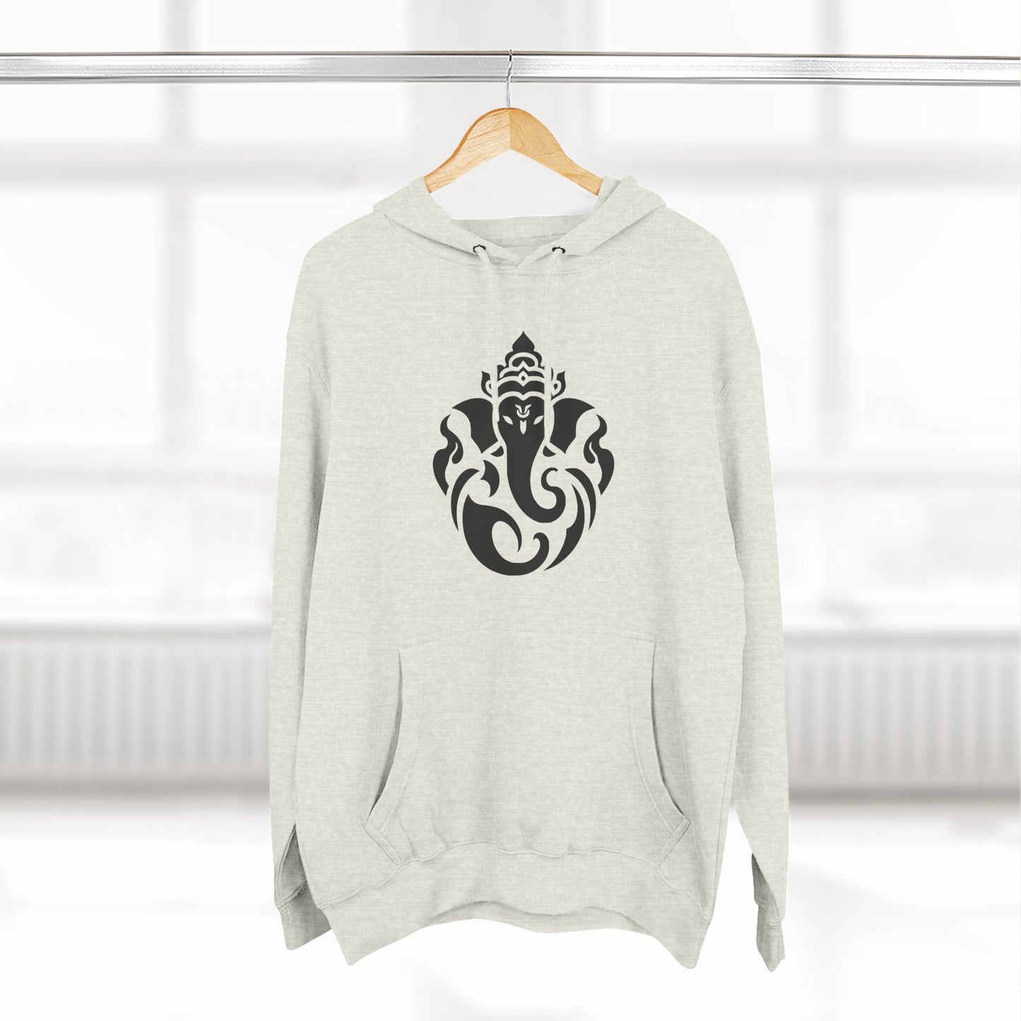 Ganesha Sweatshirt Fleece Hoodie Black, Women