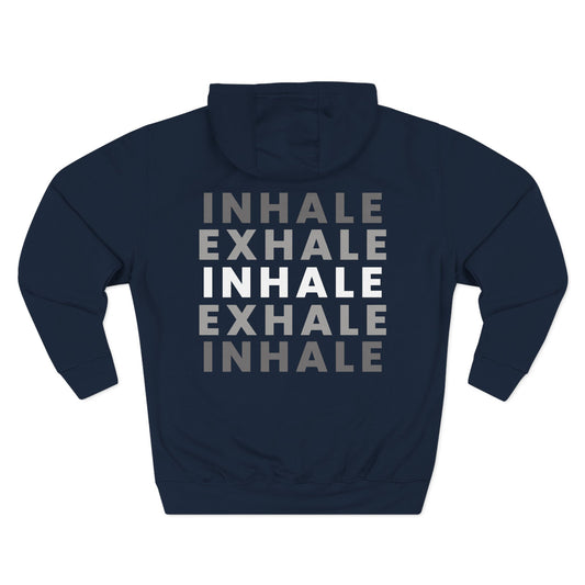 Inhale Exhale Sweatshirt Fleece Hoodie Navy, Women