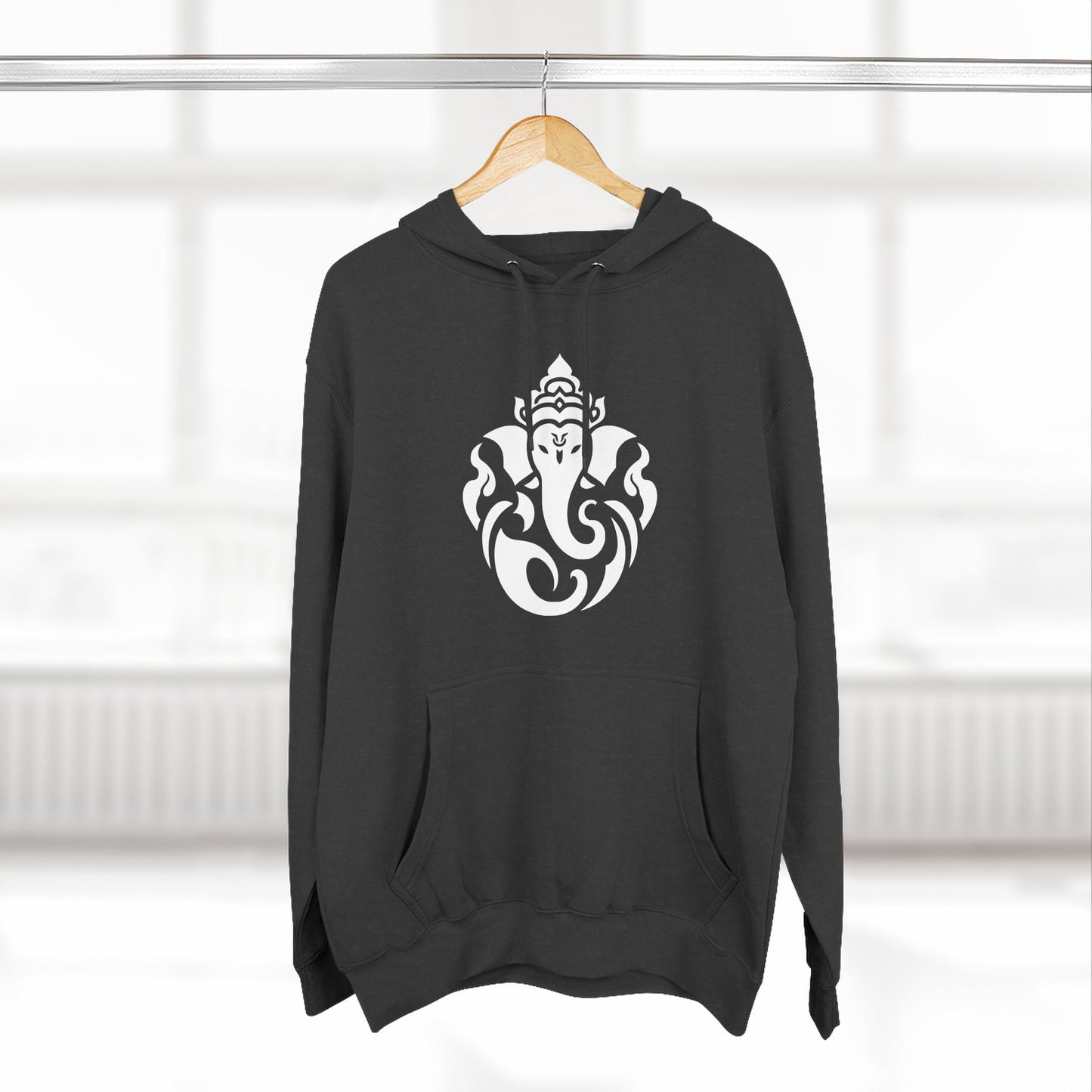 Ganesha Sweatshirt Fleece Hoodie White, Women