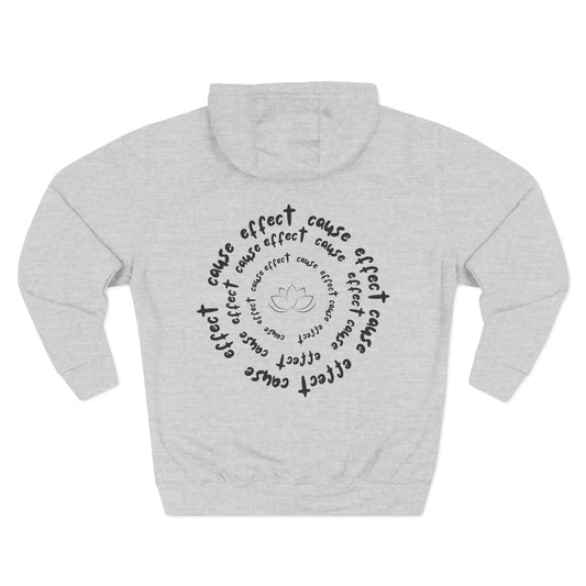 Karma Cause and Effect Sweatshirt Fleece Hoodie Heather Grey, Women