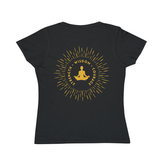 Strength, Wisdom & Courage Tee Black, Women
