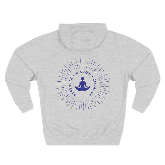 Strength, Wisdom & Courage Sweatshirt Fleece Hoodie Heather Grey, Women
