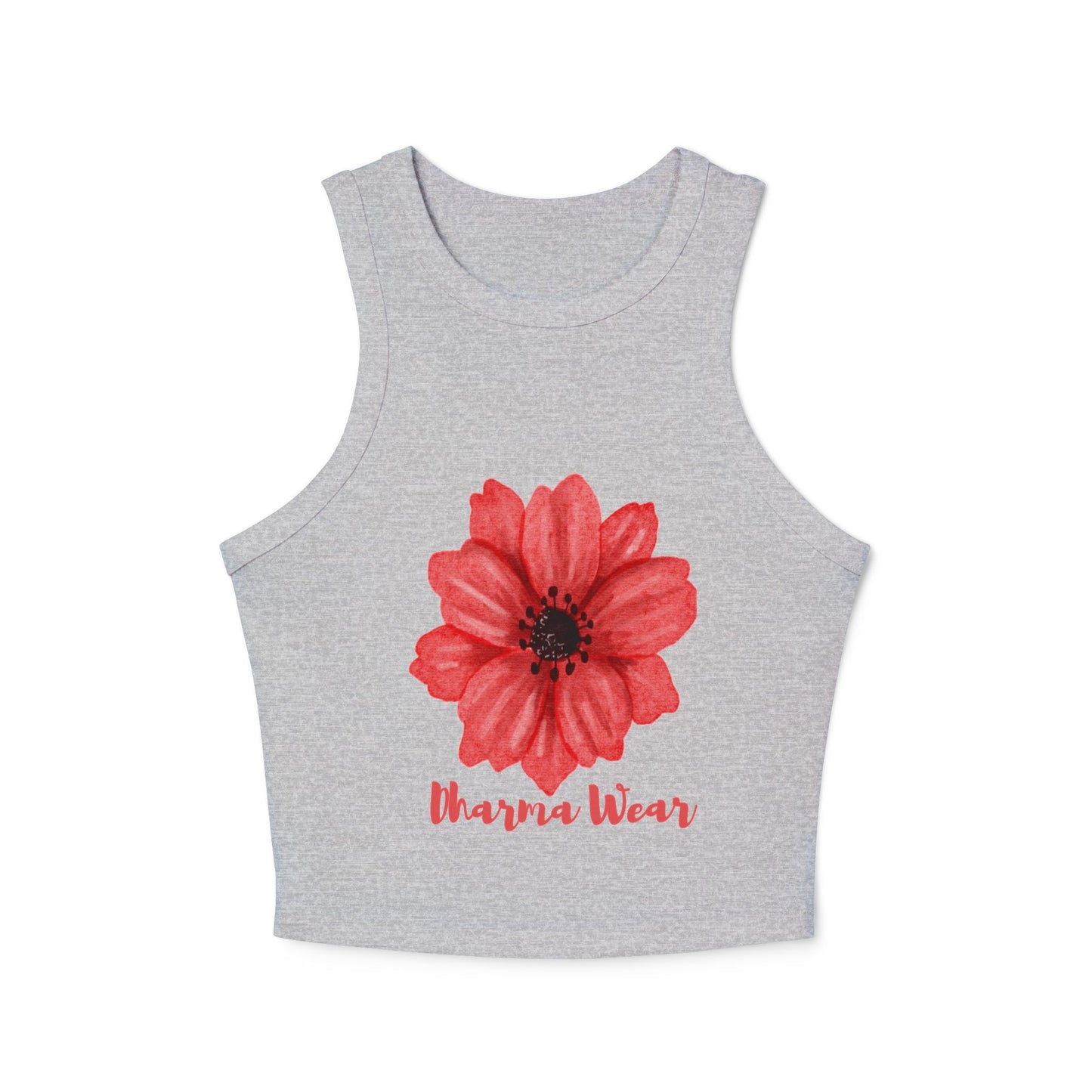 Dharma Wear Flower Yoga Tank Top, Solid Navy Blend
