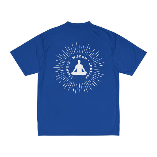 Strength, Wisdom, & Courage Performance T-Shirt Royal Blue, Men