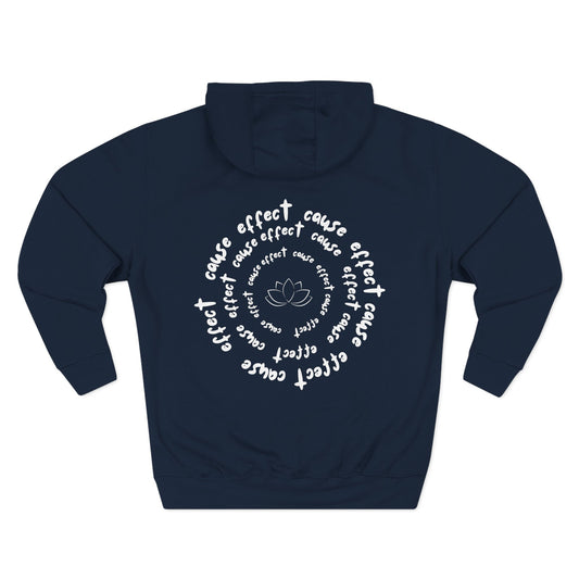 Karma Cause and Effect Sweatshirt Fleece Hoodie Navy, Women