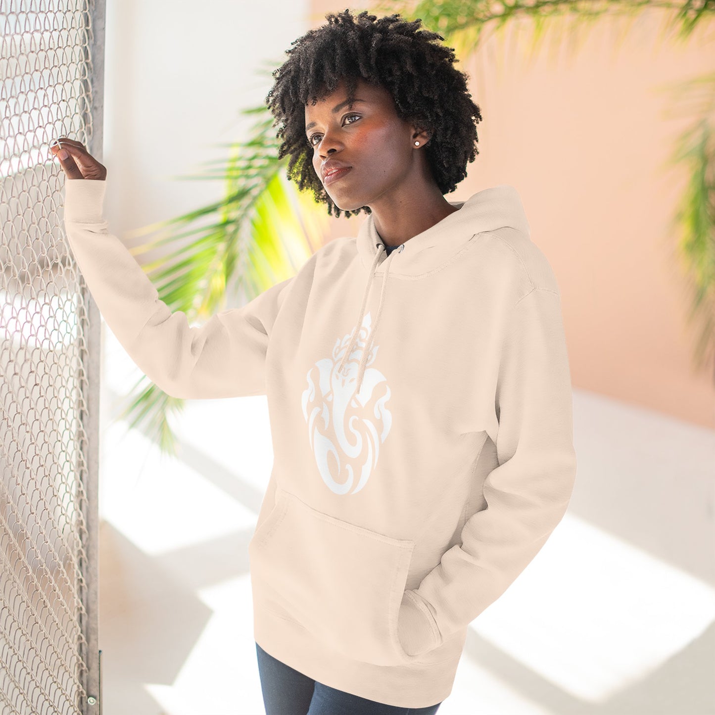 Ganesha Sweatshirt Fleece Hoodie Oatmeal Heather, Women