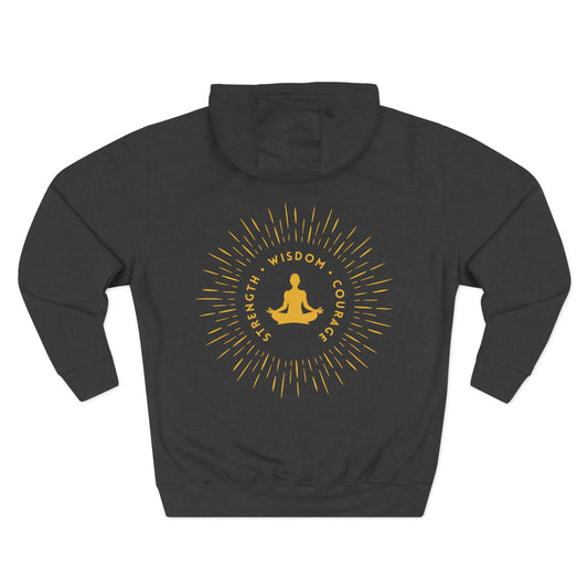 Strength, Wisdom & Courage Sweatshirt Fleece Hoodie Charcoal Heather, Women