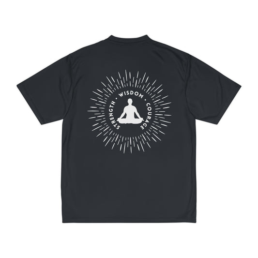 Strength, Wisdom, & Courage Performance T-Shirt Black, Men